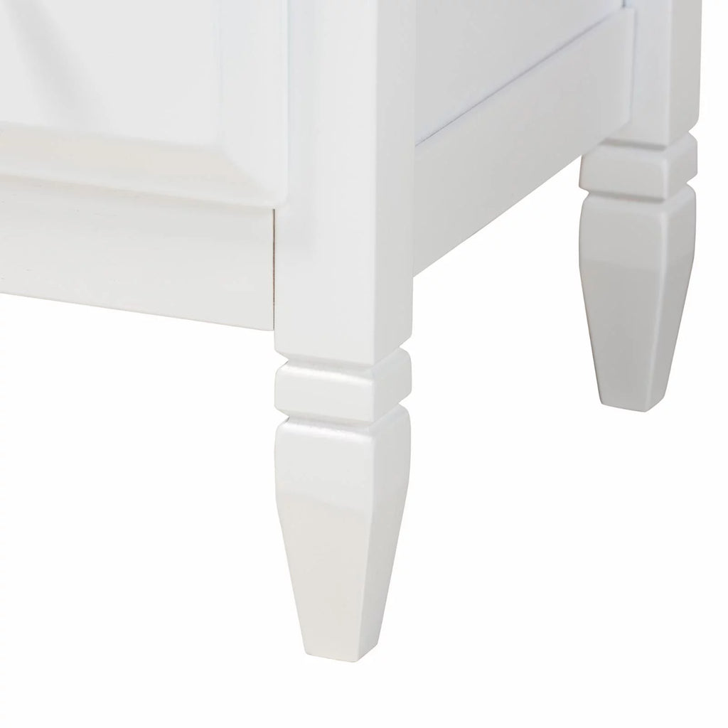 White Wood Twin Size 3-Piece Bedroom Set Q94017