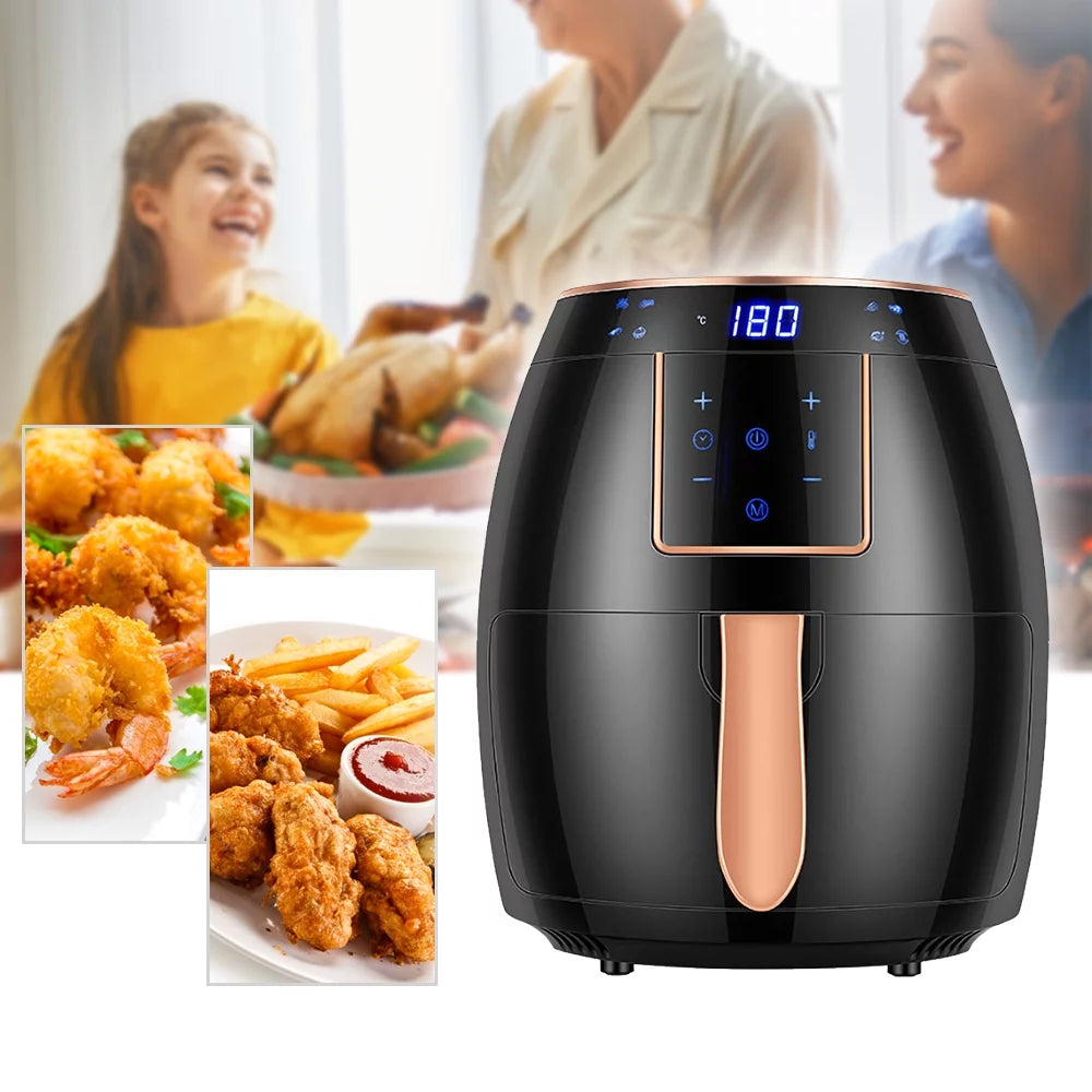 5.5L 1300W Touch Screen Electric Air Fryer with Bakeware B9051
