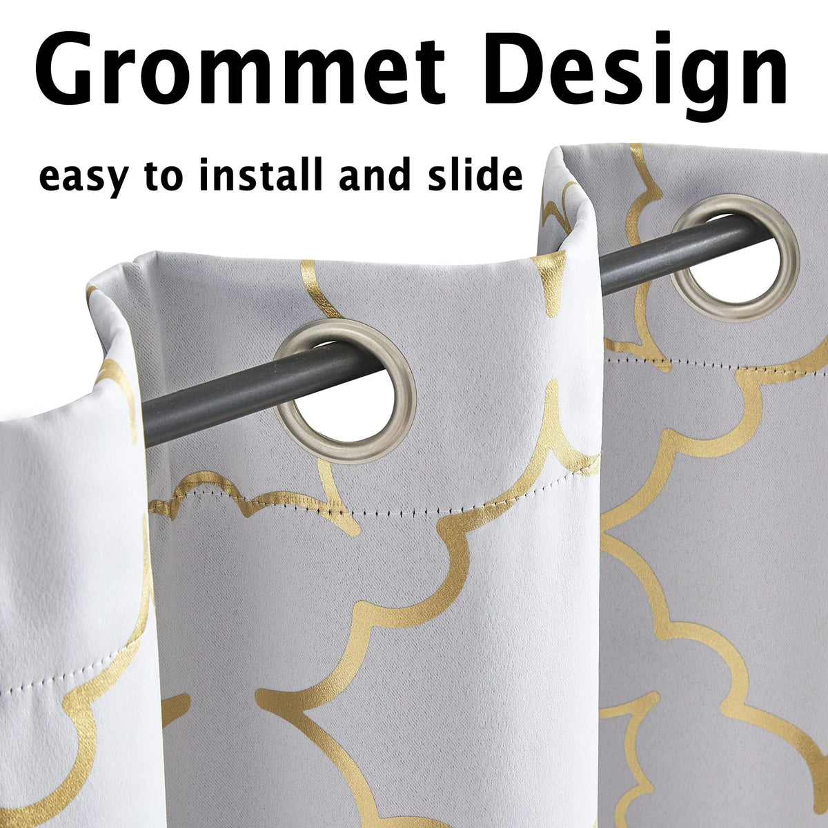White Blackout Window Curtain 2 Panels 52"Wx84"L G702