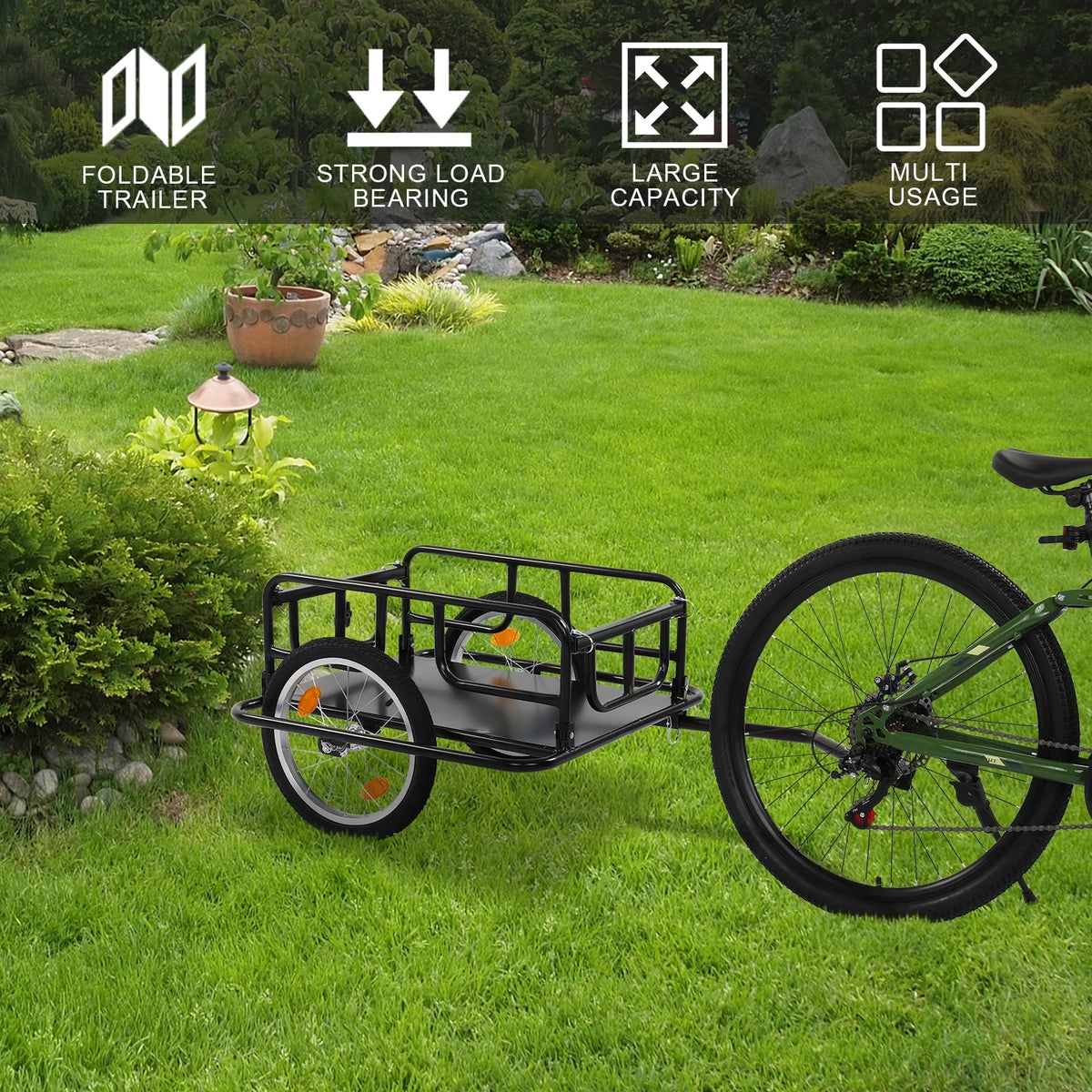 Foldable Bike Cargo Trailer with 16" Wheels L713403