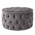 Gray Velvet Ottoman A47071