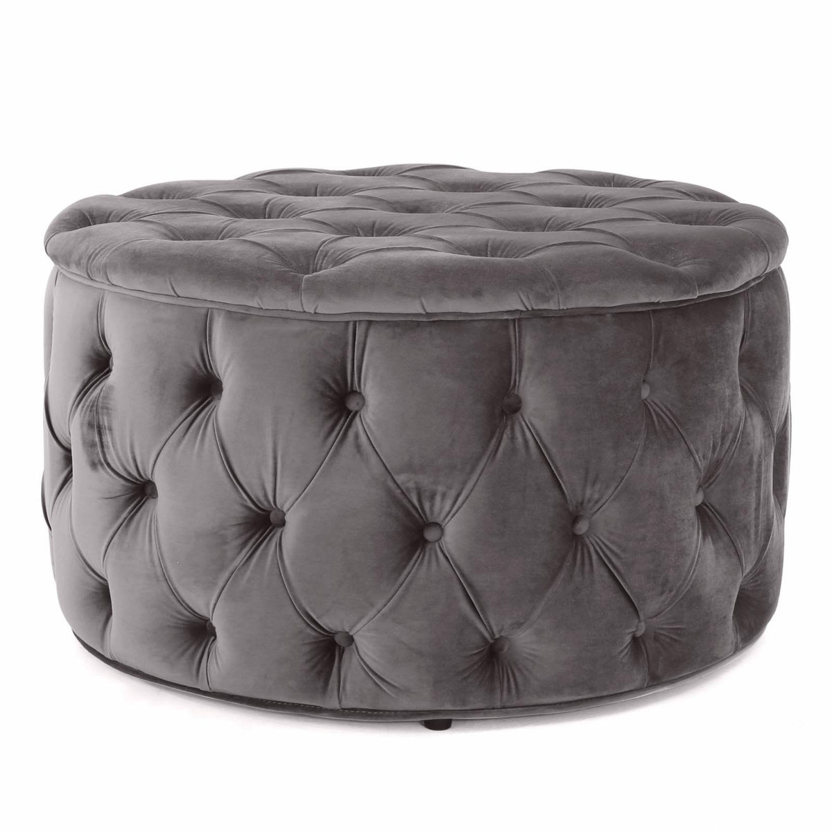 Gray Velvet Ottoman A47071