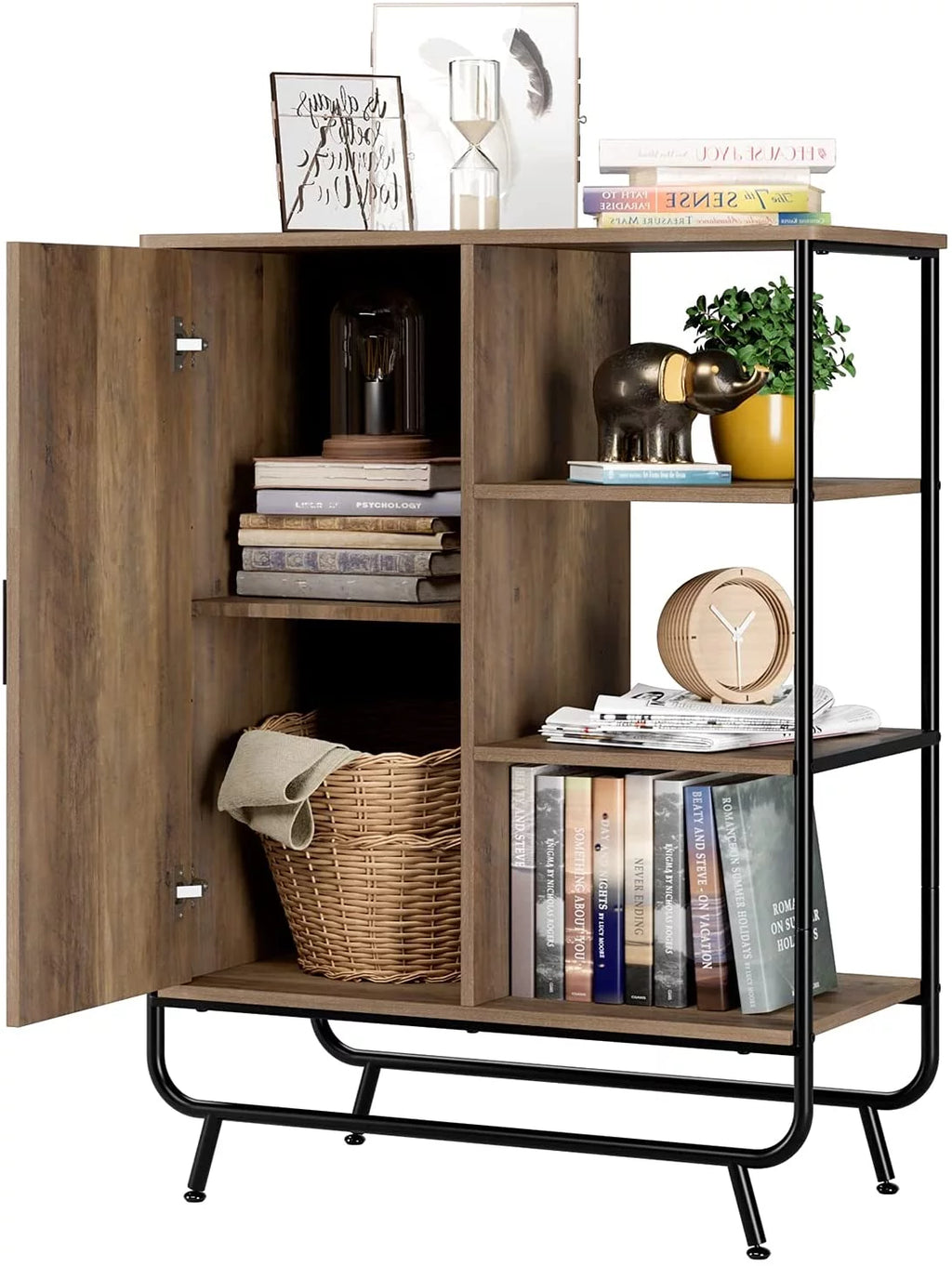 Metal Framed Bookcase with 3 Open Shelves Z220642