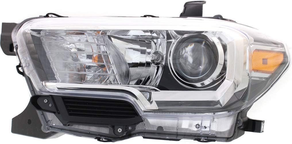 Headlight Assembly Halogen DRL Black Trim Driver Side R1548