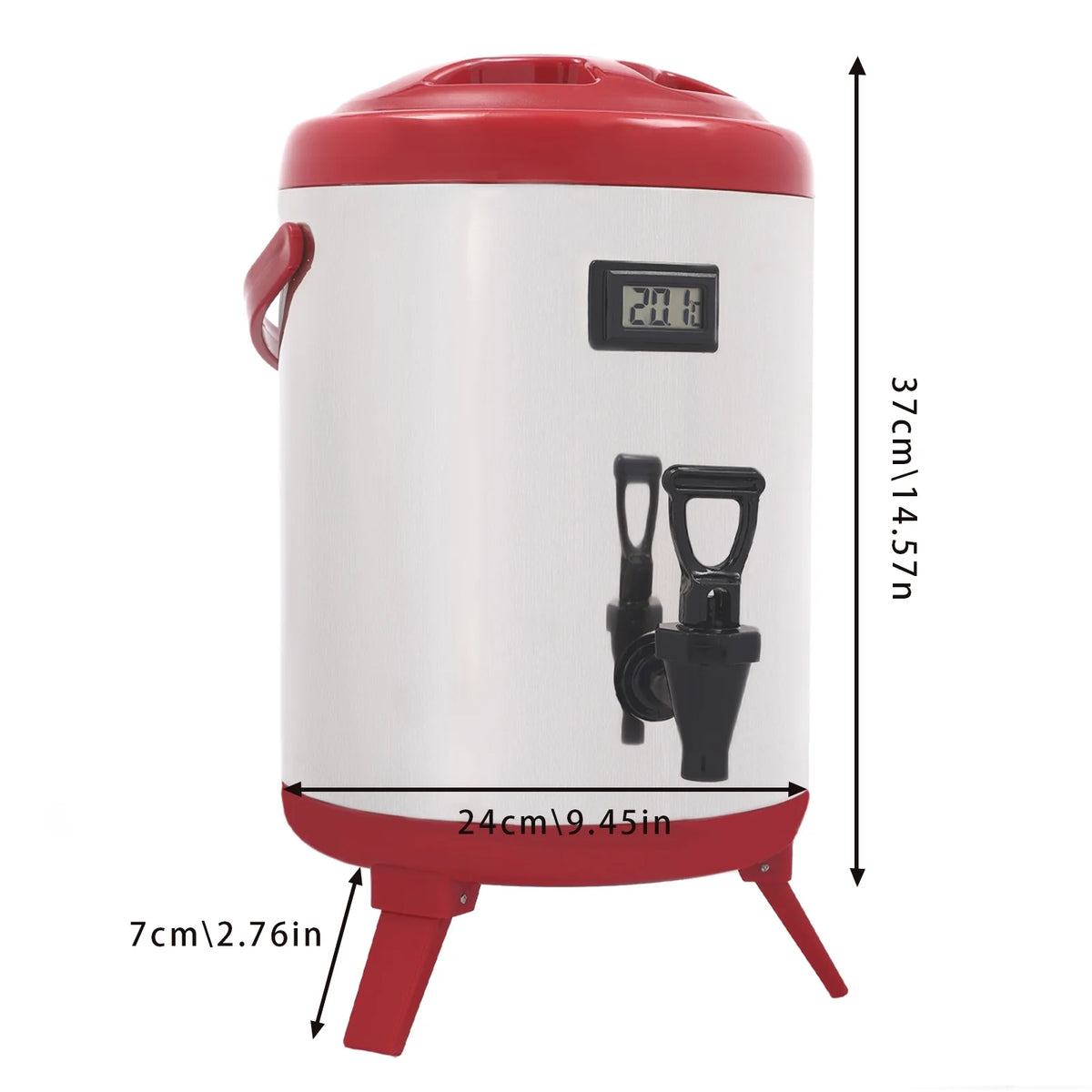 8L Stainless Steel Hot Beverage Dispenser with Thermometer O925784