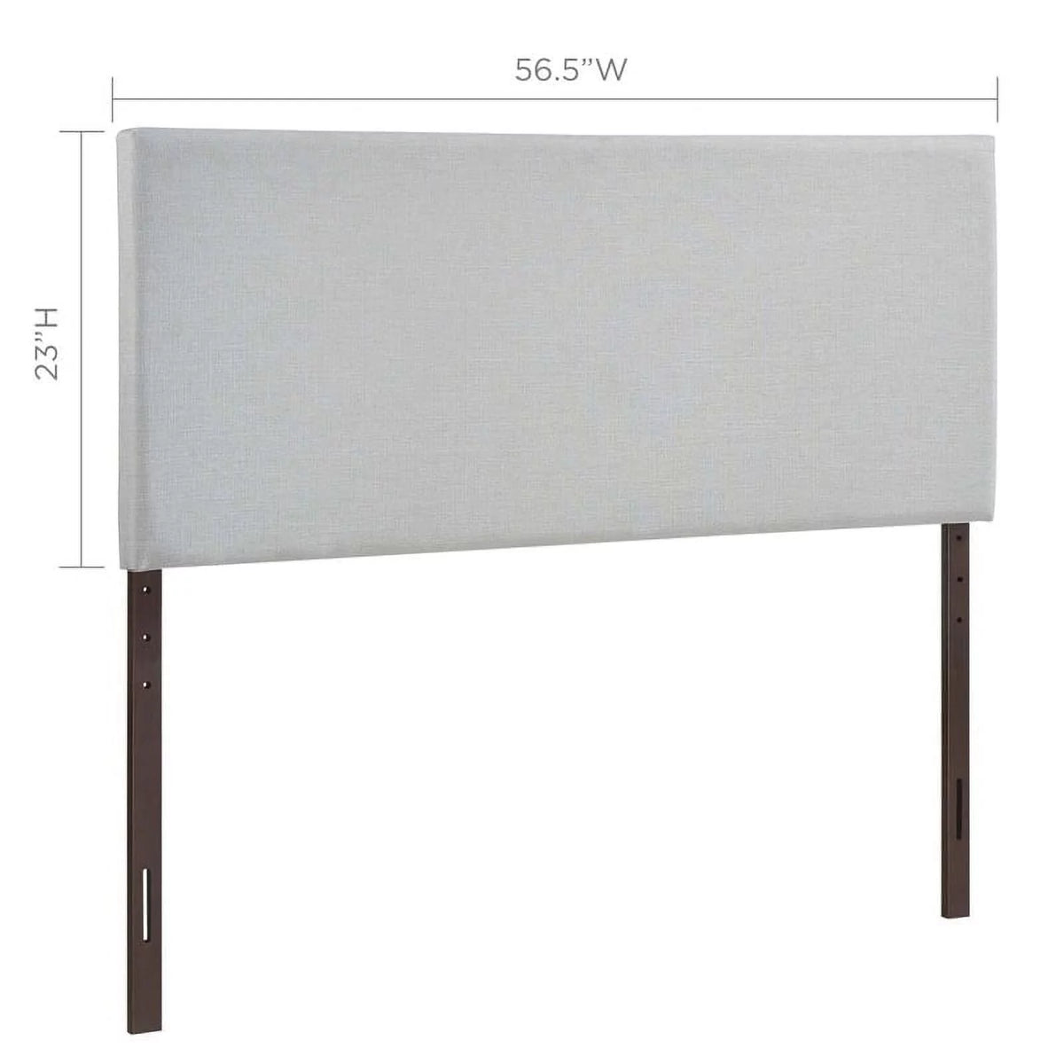 Gray Fabric Upholstered Full Panel Headboard P94467
