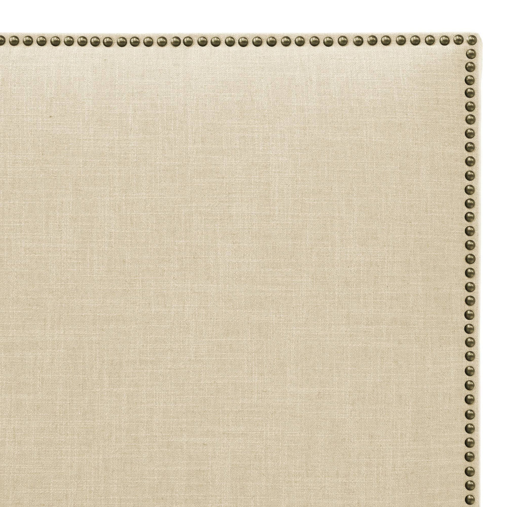 Cream Linen Headboard with Brass Nailbuttons N582295