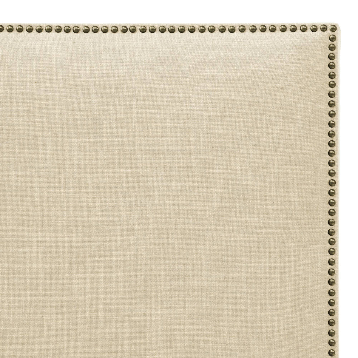 Cream Linen Headboard with Brass Nailbuttons N582295