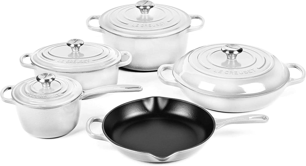 White 9 Piece Cast Iron Cookware Set T366544
