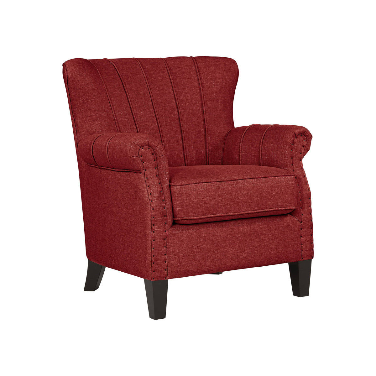 Soft Red Linen Armchair H38346