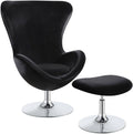 Black Accent Chair with Ottoman Q976