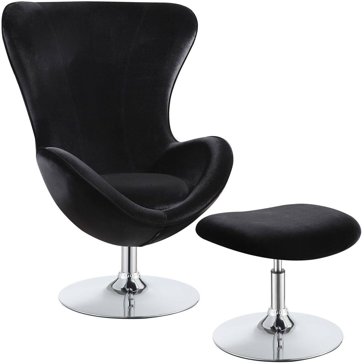 Black Accent Chair with Ottoman Q976