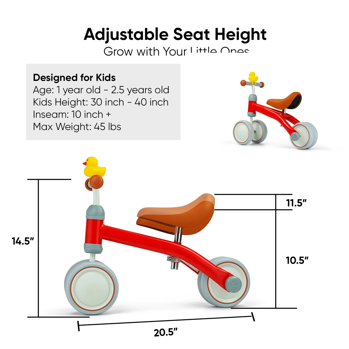 White Baby Balance Bike E460