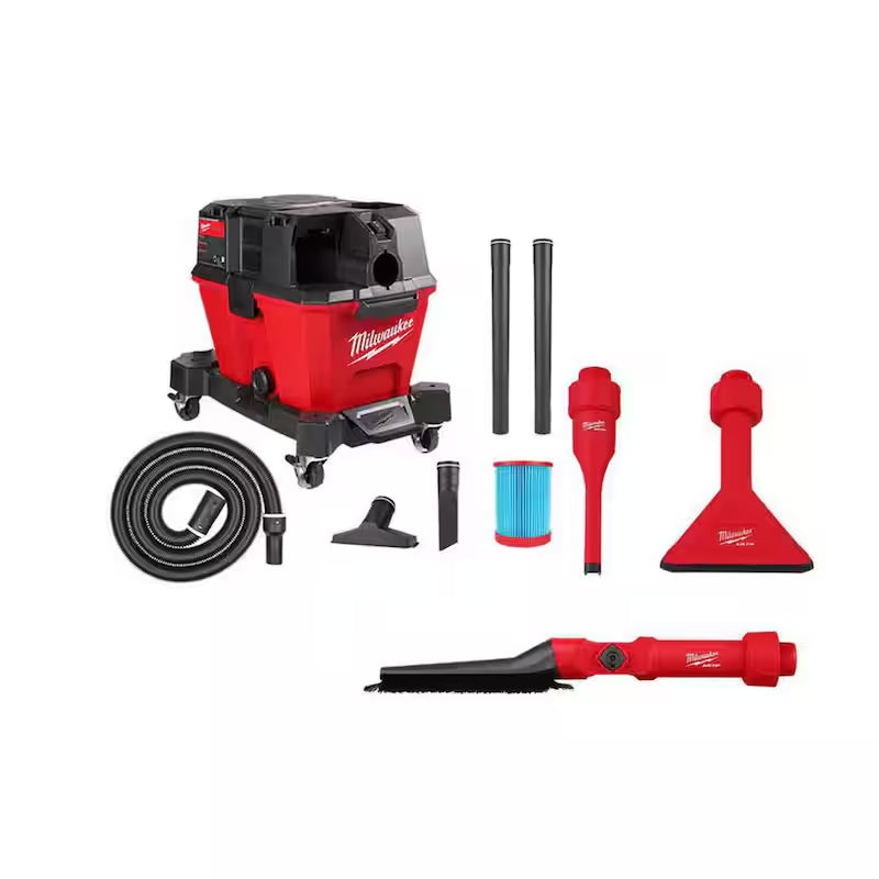 6 Gal. Cordless Wet/Dry Shop Vac with Filter, Hose and Brush, Crevice and Nozzle Kit X554427