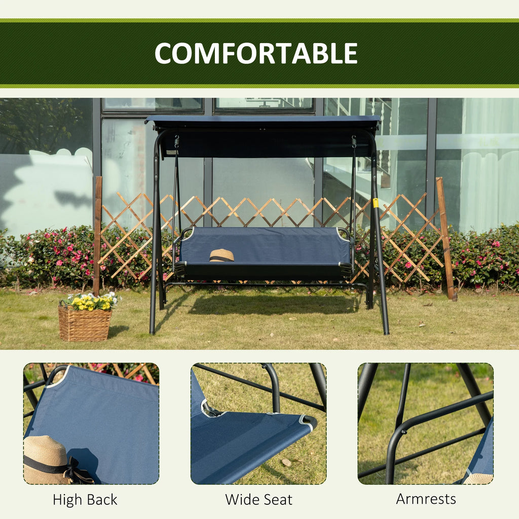Dark Blue Steel Porch Swing K36910