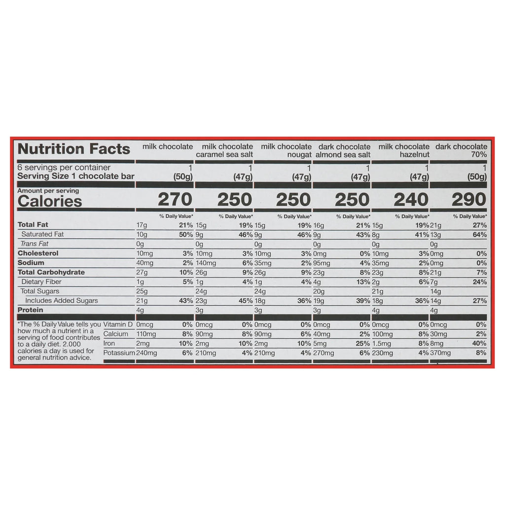 Chocolate Bar Case of 8-6 CT V737