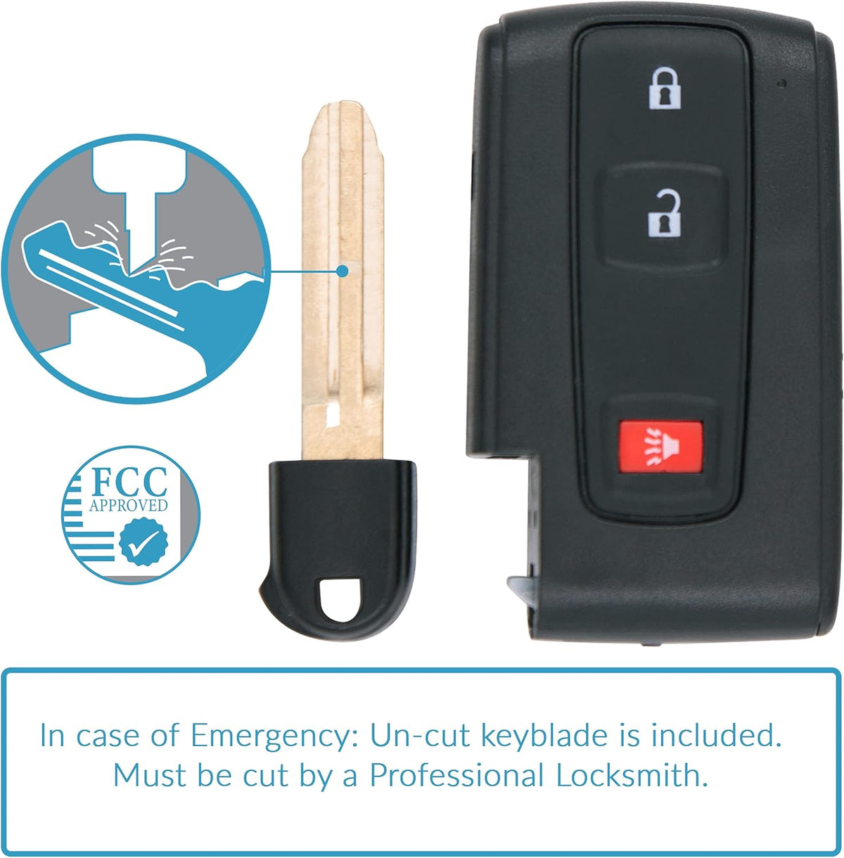 Keyless2Go Replacement 3 Button Proximity Remote Smart Key Toyota F7825