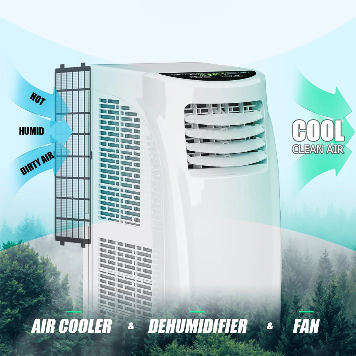 8000BTU Portable Air Conditioner & Dehumidifier E489937