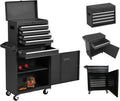 Black 5-Drawer Rolling Tool Chest with Sliding Drawers and 4 Wheels T878