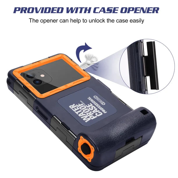 Waterproof Protective Case for Phones Up to 6.9 Inch with Lanyard D578