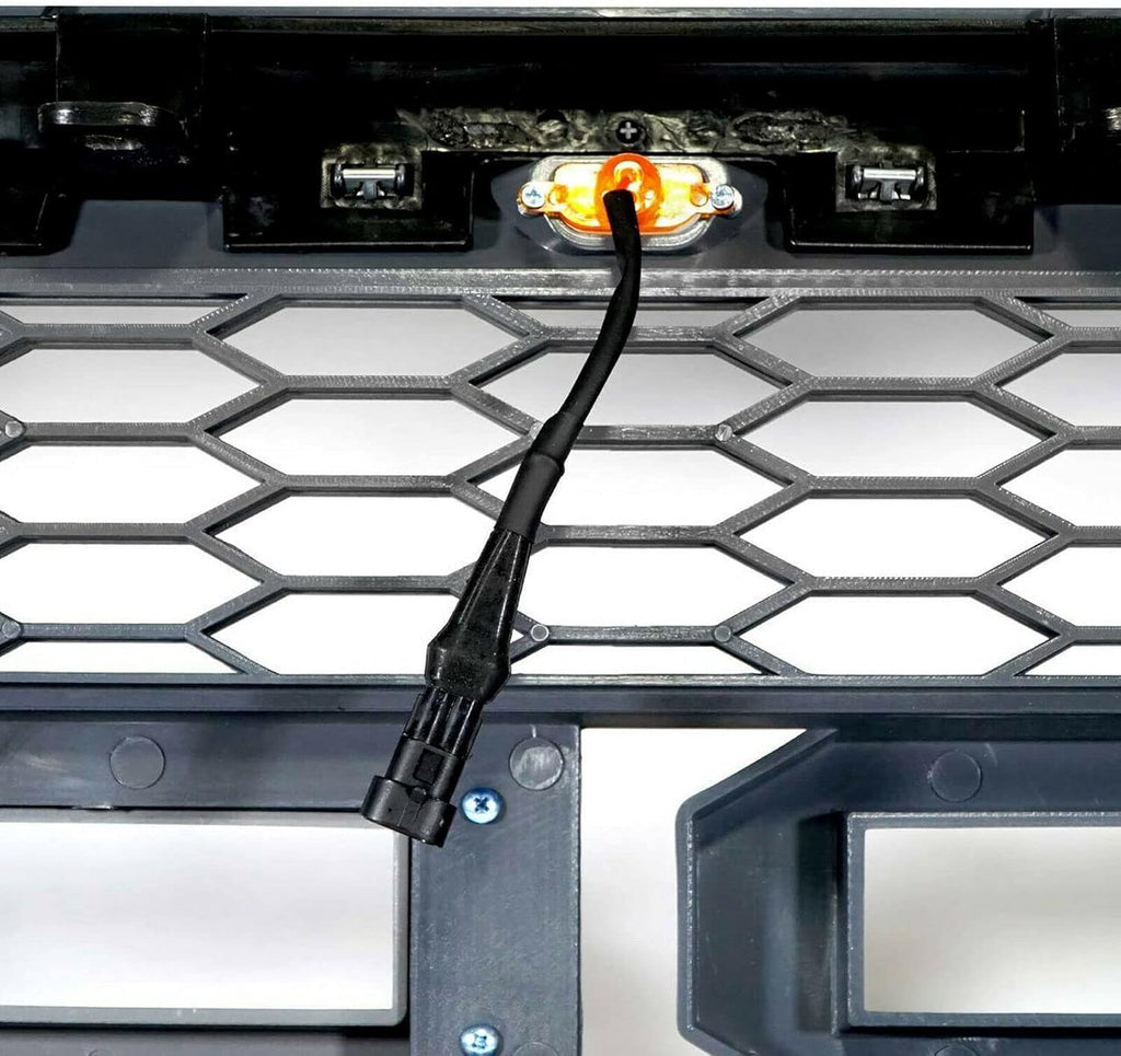 F150 Front Bumper Grille with 3 Amber LED Lights A54490