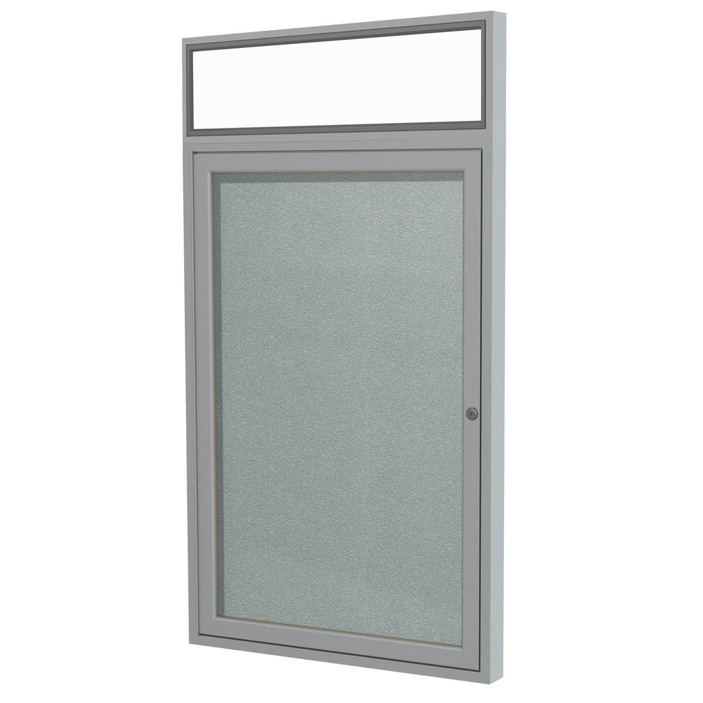 Silver 1-Door Enclosed Vinyl Bulletin Board B49653