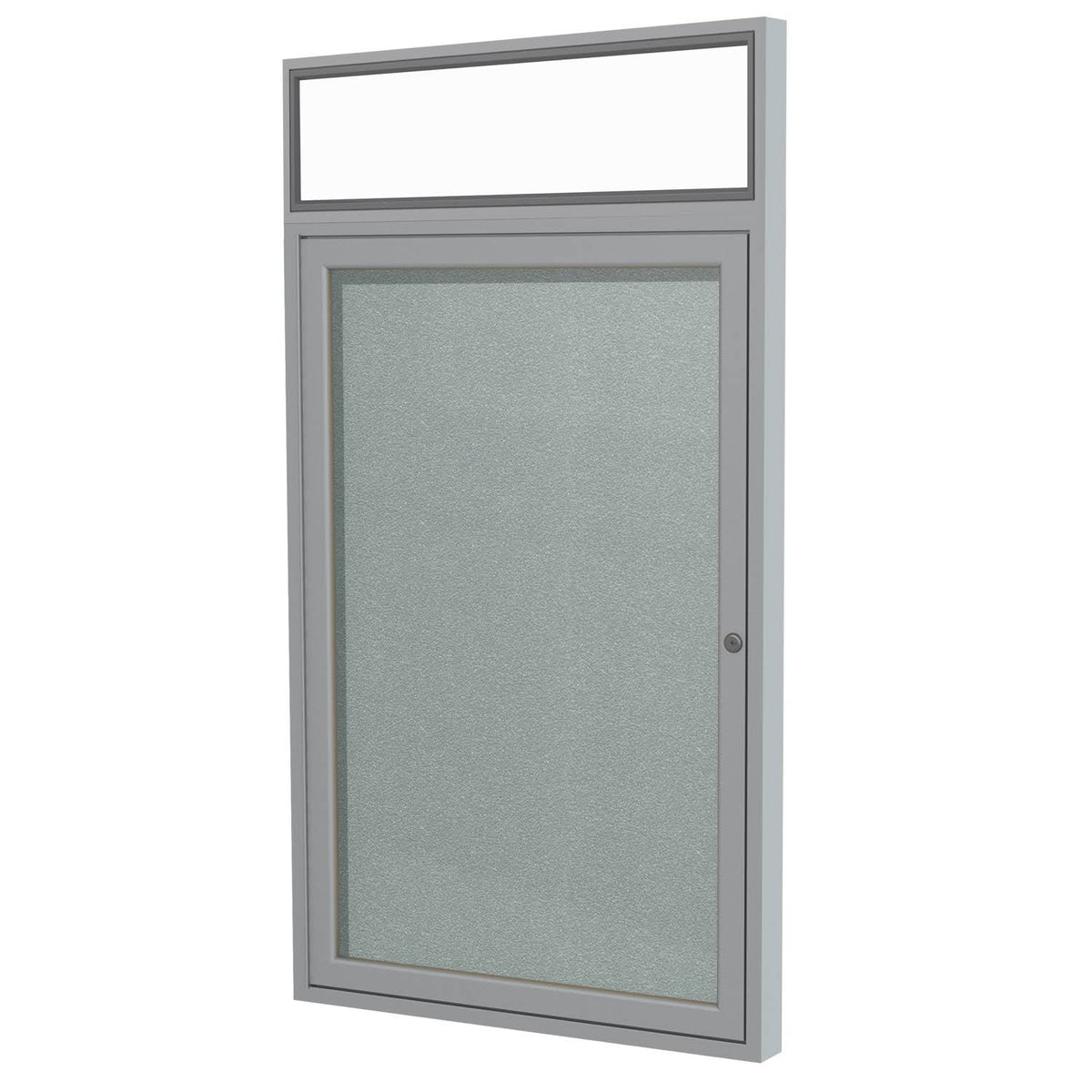 Silver 1-Door Enclosed Vinyl Bulletin Board B49653