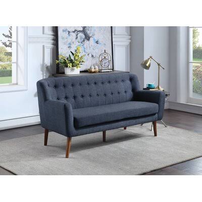 Navy Square Arm Sofa V375