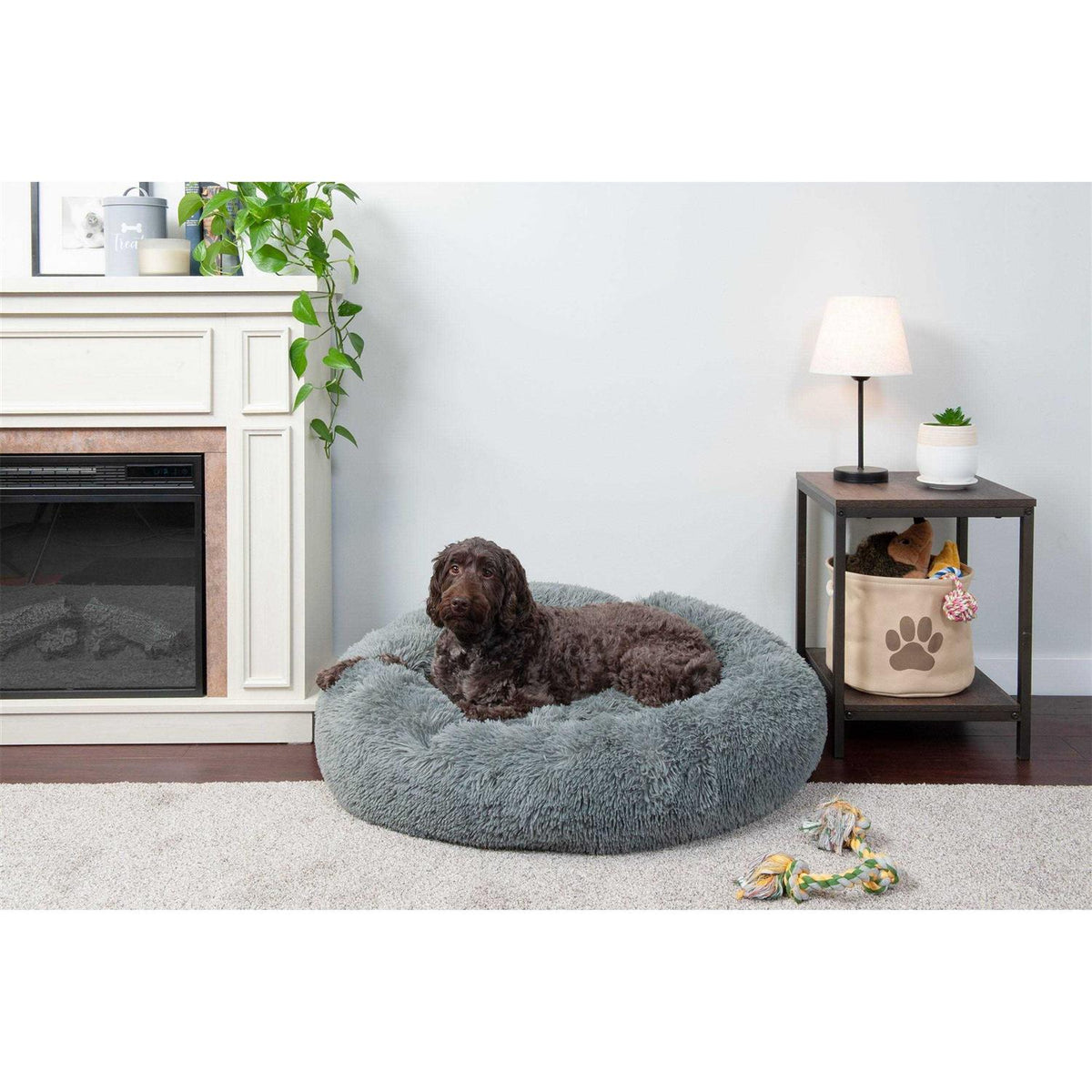Long Fur Donut Dog Bed L433