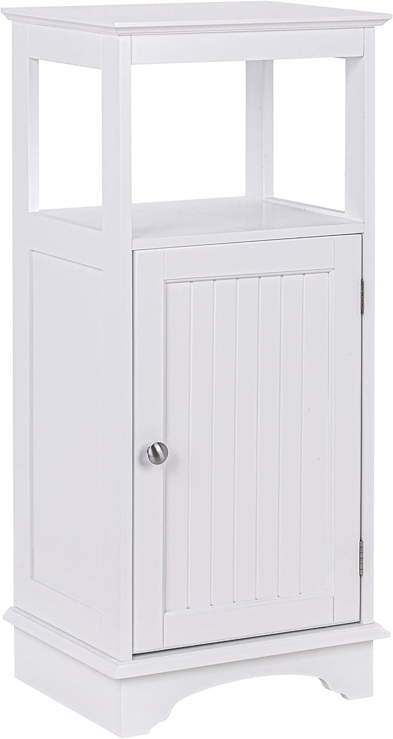 White Pack of 2 Floor Cabinet with Single Door and Shelves S39590