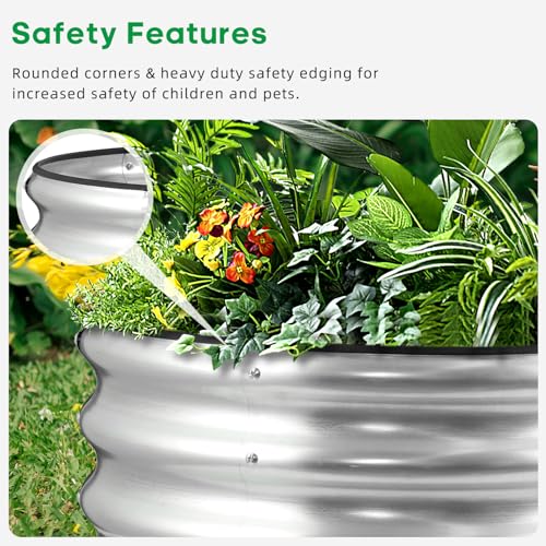 Galvanized Raised 2 Pcs 4×2×1ft Planter Boxes R55751