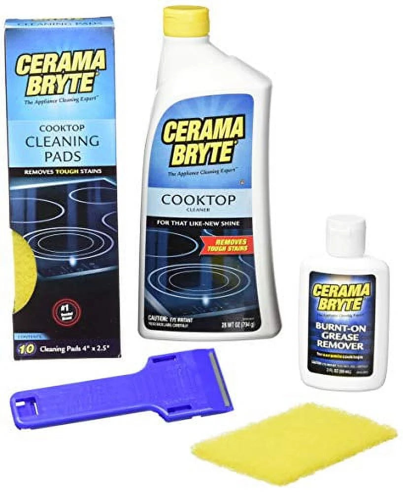 Ceramic Cooktop Cleaner, 28 Ounce, Scraper, 10 Pads R1252