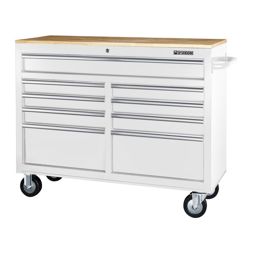 Black 9-Drawer Mobile Storage Cabinet with Solid Wood Top T7446