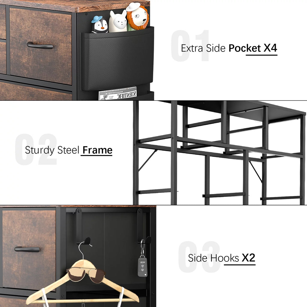 Brown 10 Drawer Dresser L205