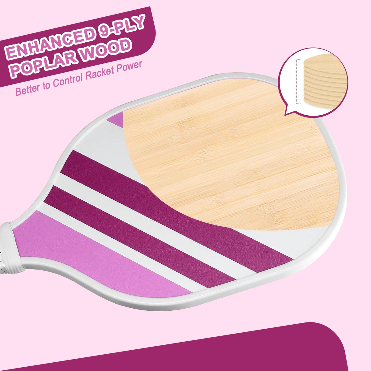 USAPA Approved Pickleball Set of 4 with 4 Balls Pink B400394