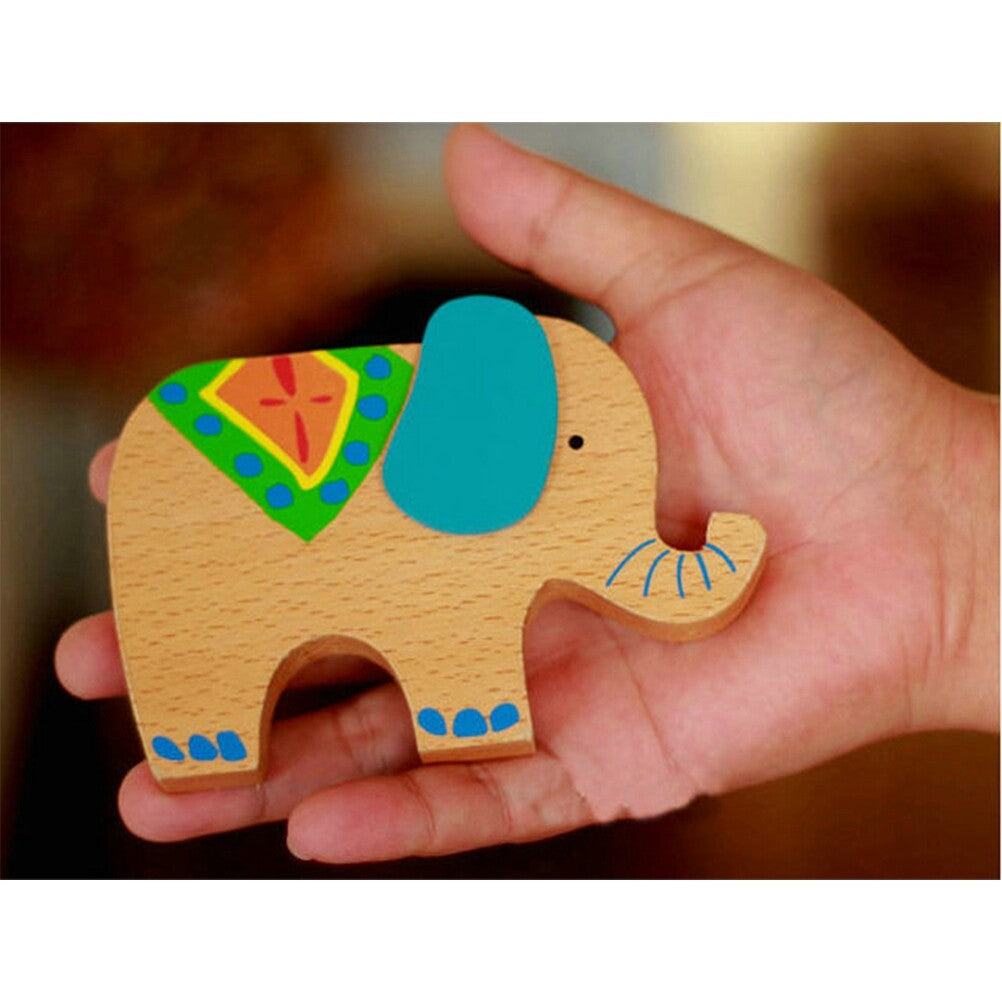 Wooden Stackable Building Blocks Set Balancing Games Playset Toys Educational Toys for Kids Children(Elephant) R16056