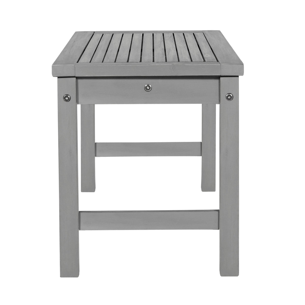 Gray Wash Solid Acacia Wood Patio Dining Bench B9630