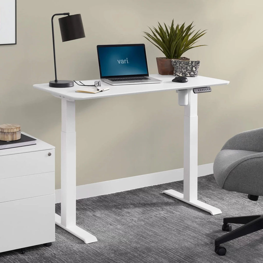White 48x24 Height Adjustable Electric Standing Desk P2764