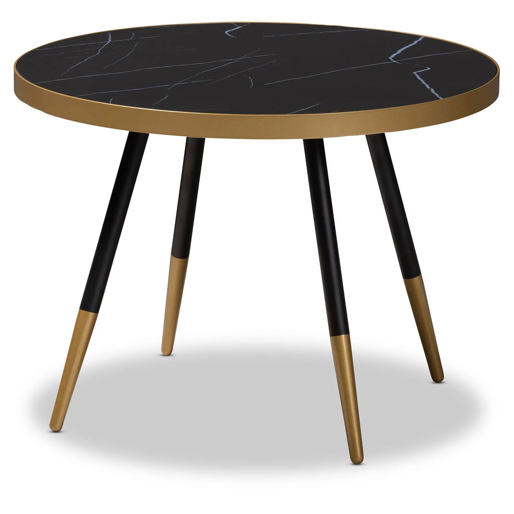 Round Marble Print Metal Coffee Table R93670