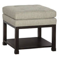 Charcoal Tufted Square Ottoman with Storage T5288
