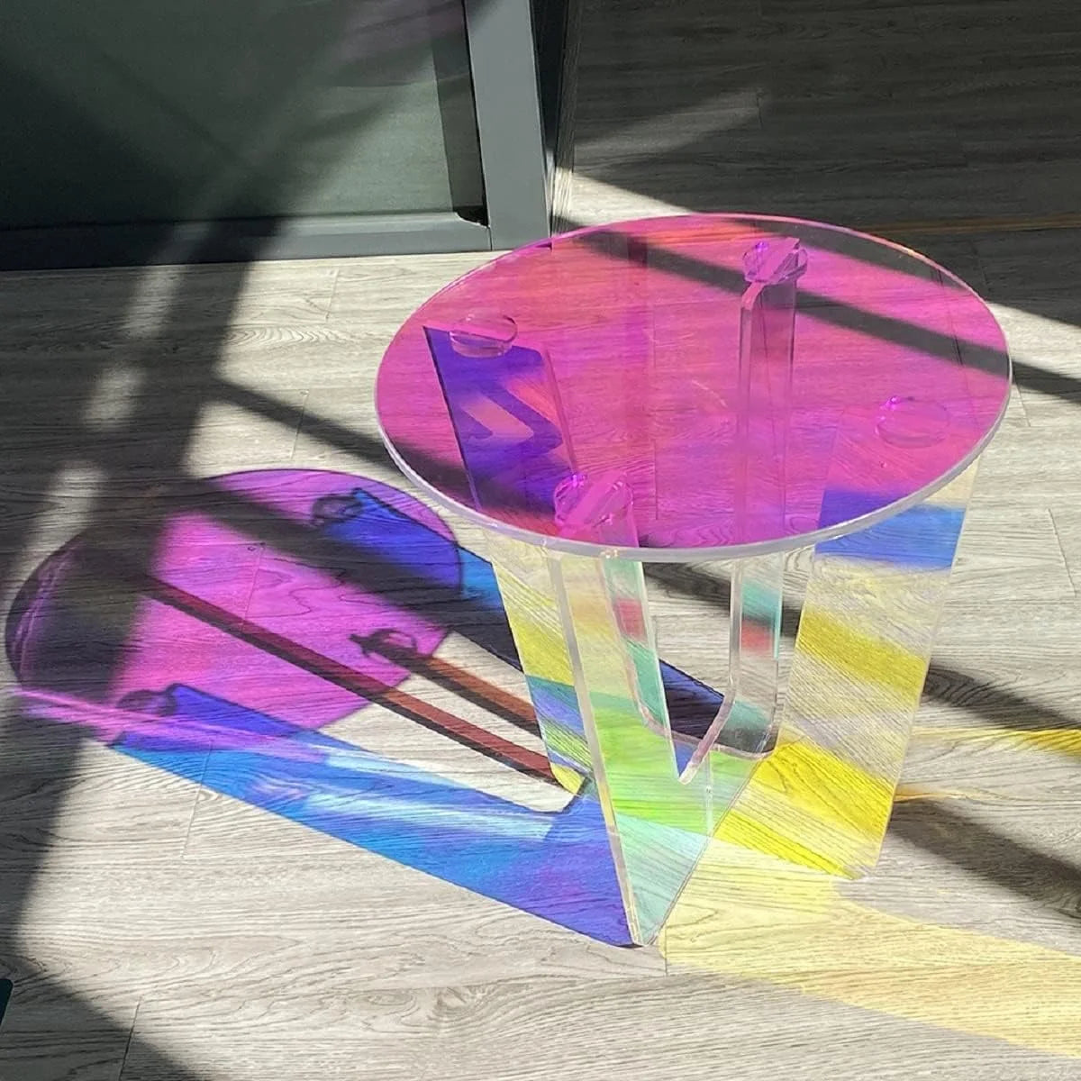 18 inch Acrylic Iridescent Side Table U12619