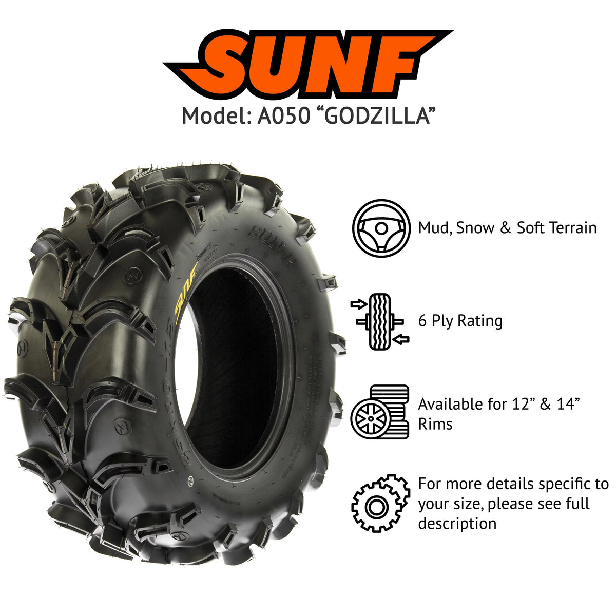 27x11-14 ATV UTV All Terrain AT Tire 6 PR I940