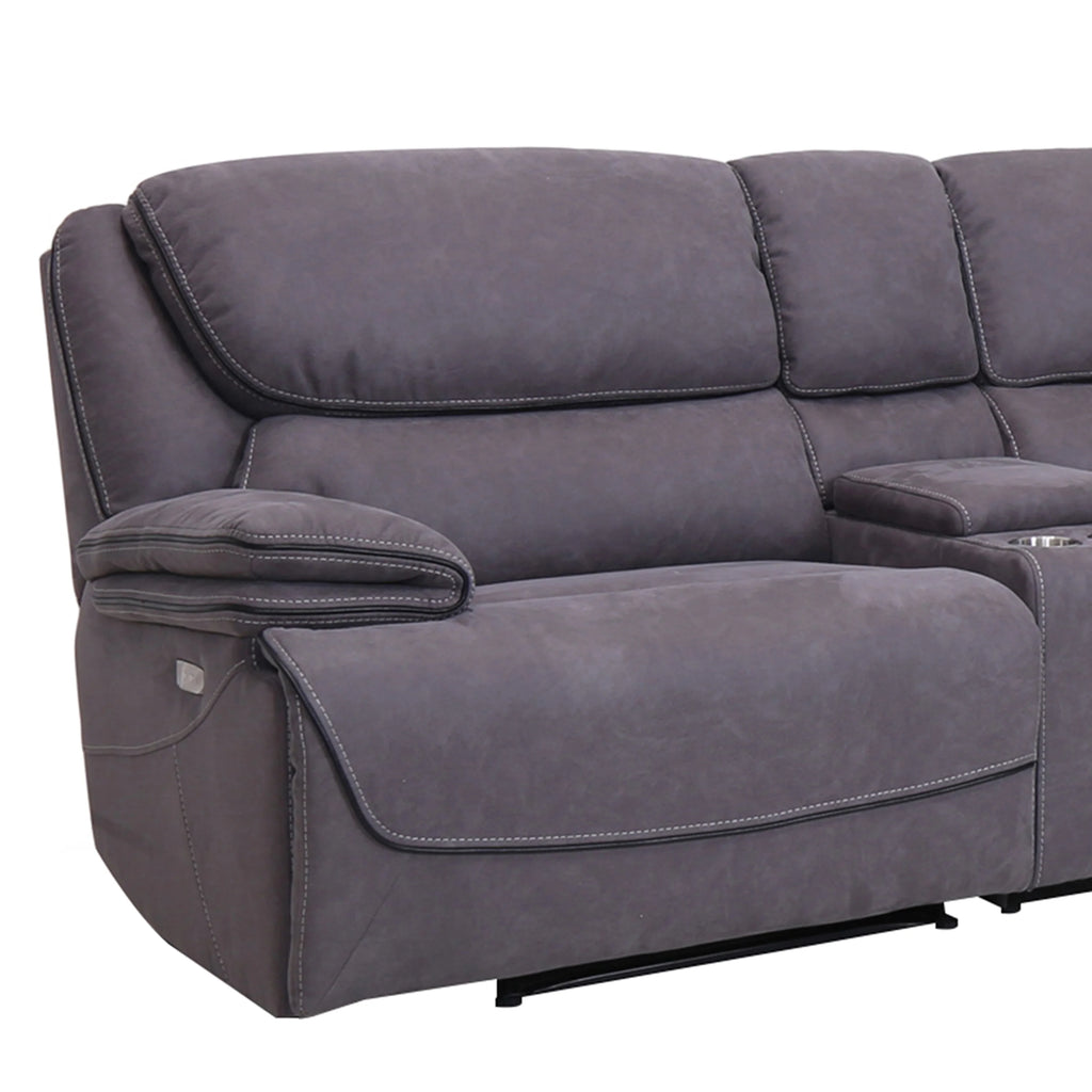 Gray Fabric Power Reclining Sectional D554365