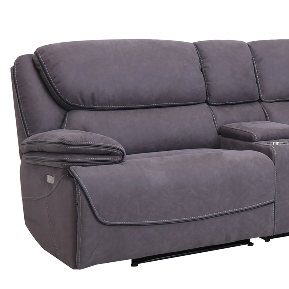 Gray Fabric Power Reclining Sectional D554365