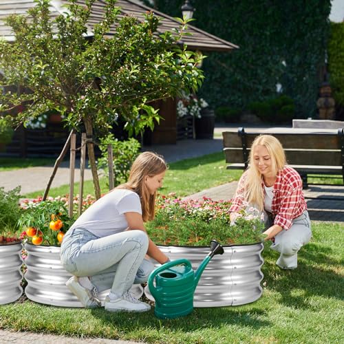 Galvanized Raised 2 Pcs 4×2×1ft Planter Boxes R55751