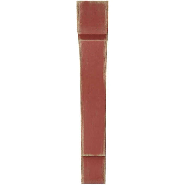 Extra Large Vintage Wood Decor Bracket, Salvage Red N608