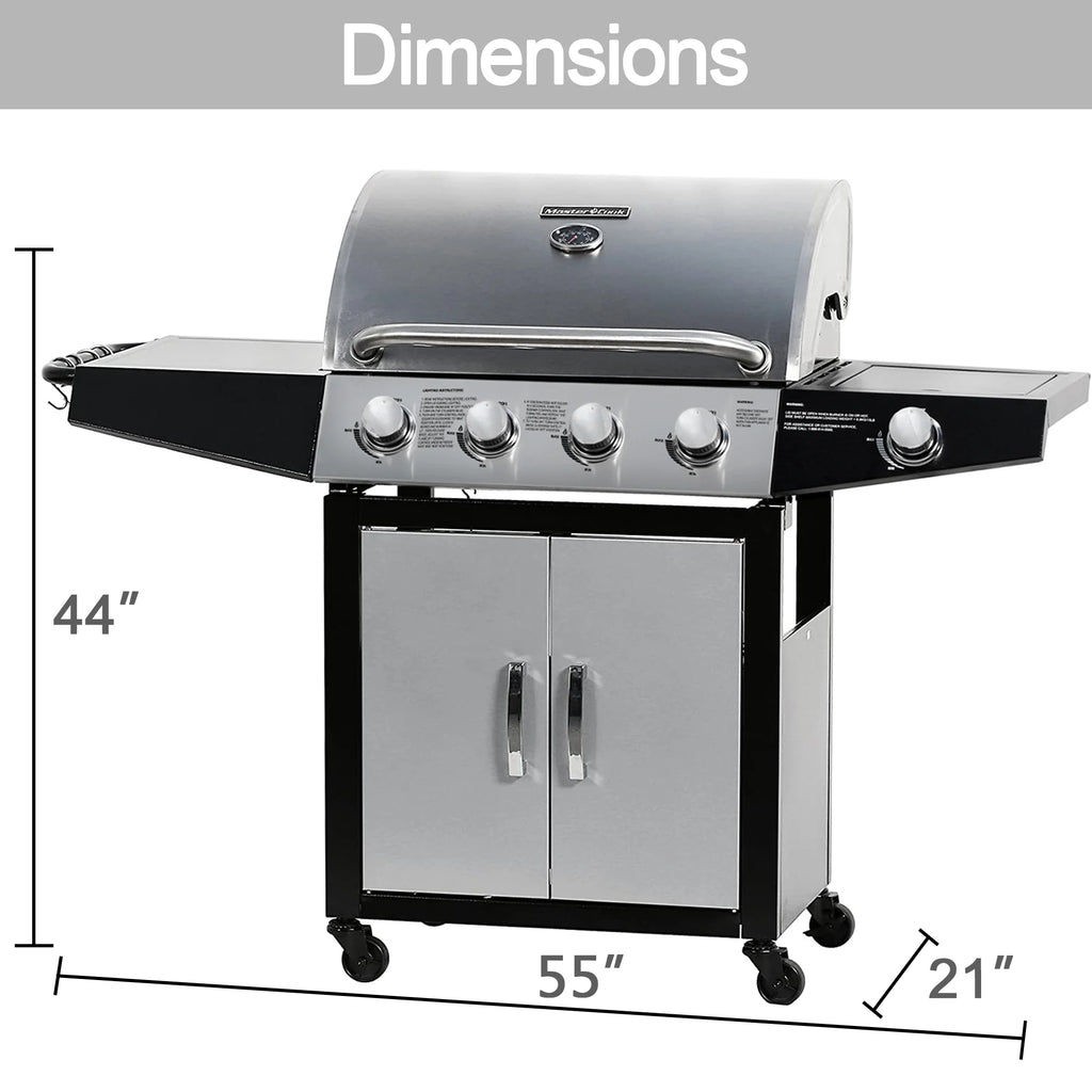 4 Burner Propane Gas Grill with Side Burner L277