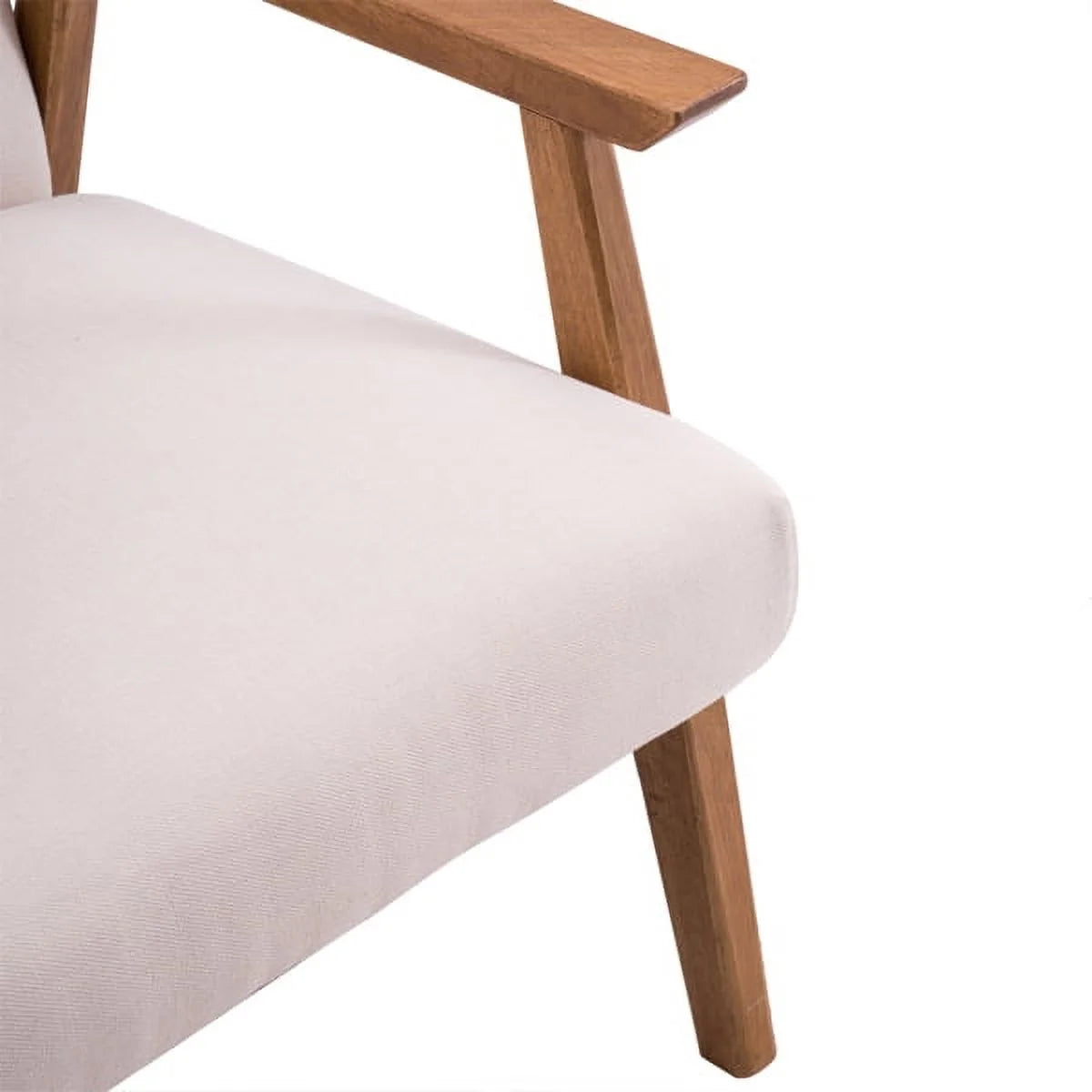 Beige Solid Wood Single Sofa Chair Y793589