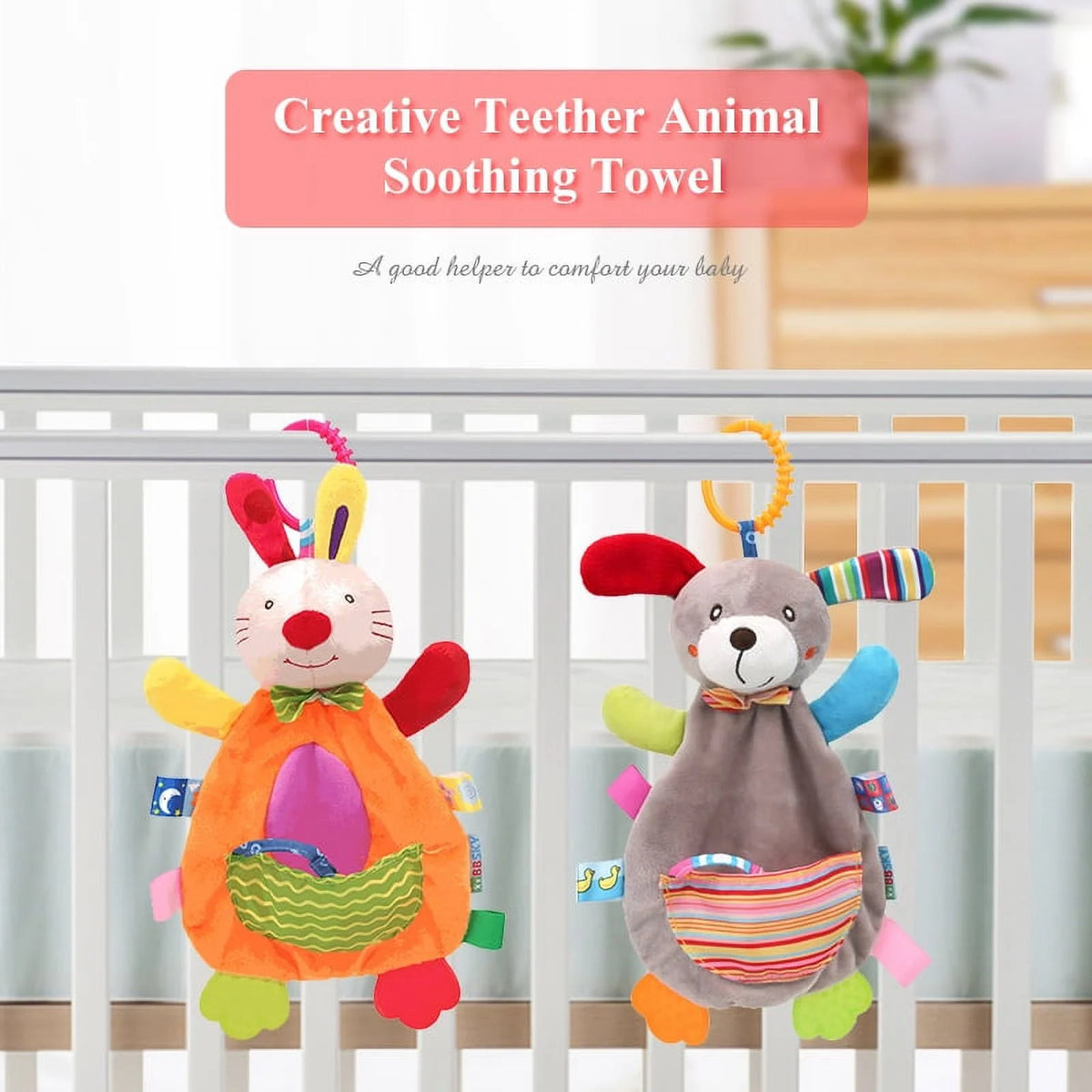 2 Pack Baby Hanging Toys with Teether R306397