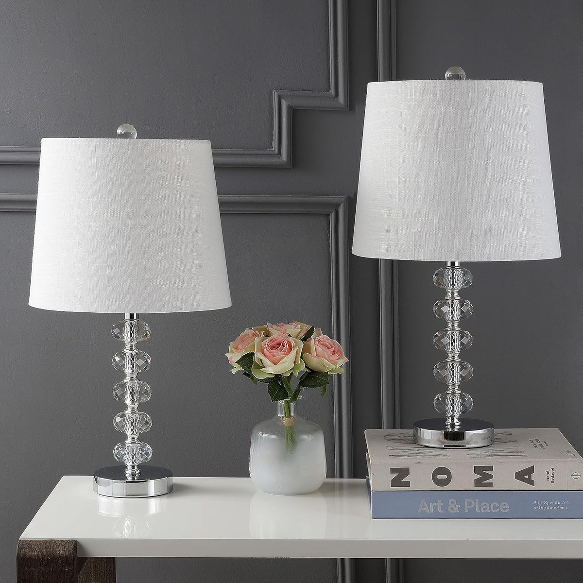 Clear/Chrome Glass/Metal LED Lamp P1631